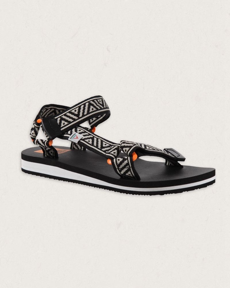 Women's Passenger Venice Sandals Black/ White Pattern | US-NBKSDC137