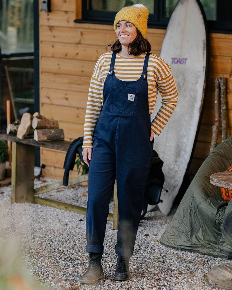 Women's Passenger Verglass Dungarees Deep Navy | US-MZEXTJ920