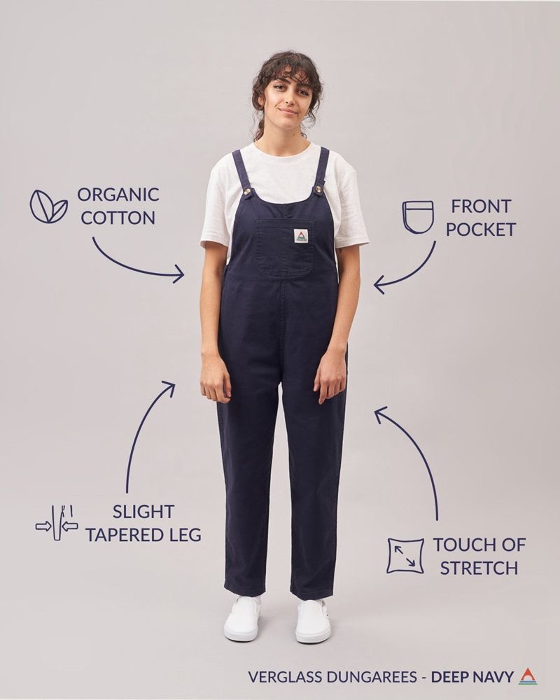 Women's Passenger Verglass Dungarees Deep Navy | US-MZEXTJ920