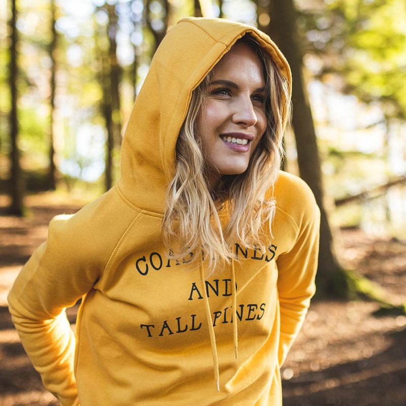 Women's Passenger Voyage Recycled Hoodie Mustard Yellow | US-EPOWYC319