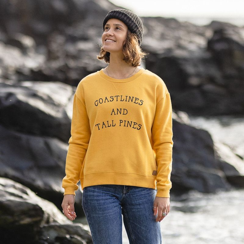 Women's Passenger Voyage Recycled Sweatshirt Mustard Yellow | US-APWZXT536