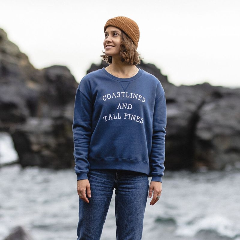 Women's Passenger Voyage Recycled Sweatshirt Dark Denim | US-DMWENT196