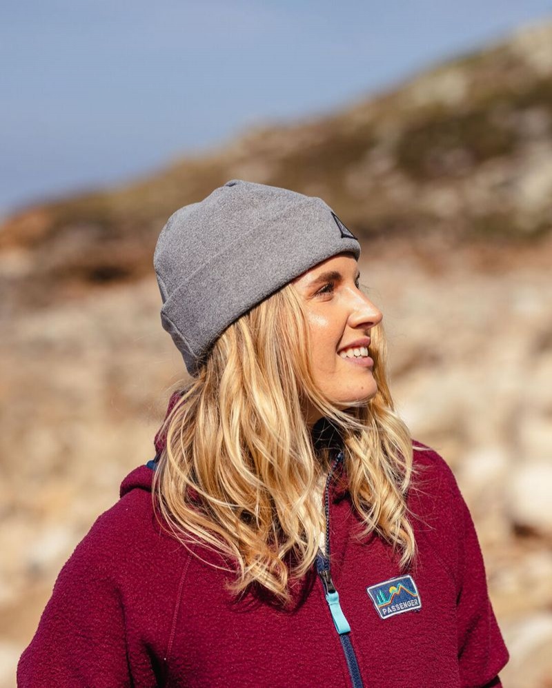 Women's Passenger Wanderer Recycled Polar Beanie Grey Marl | US-AEXRPF639