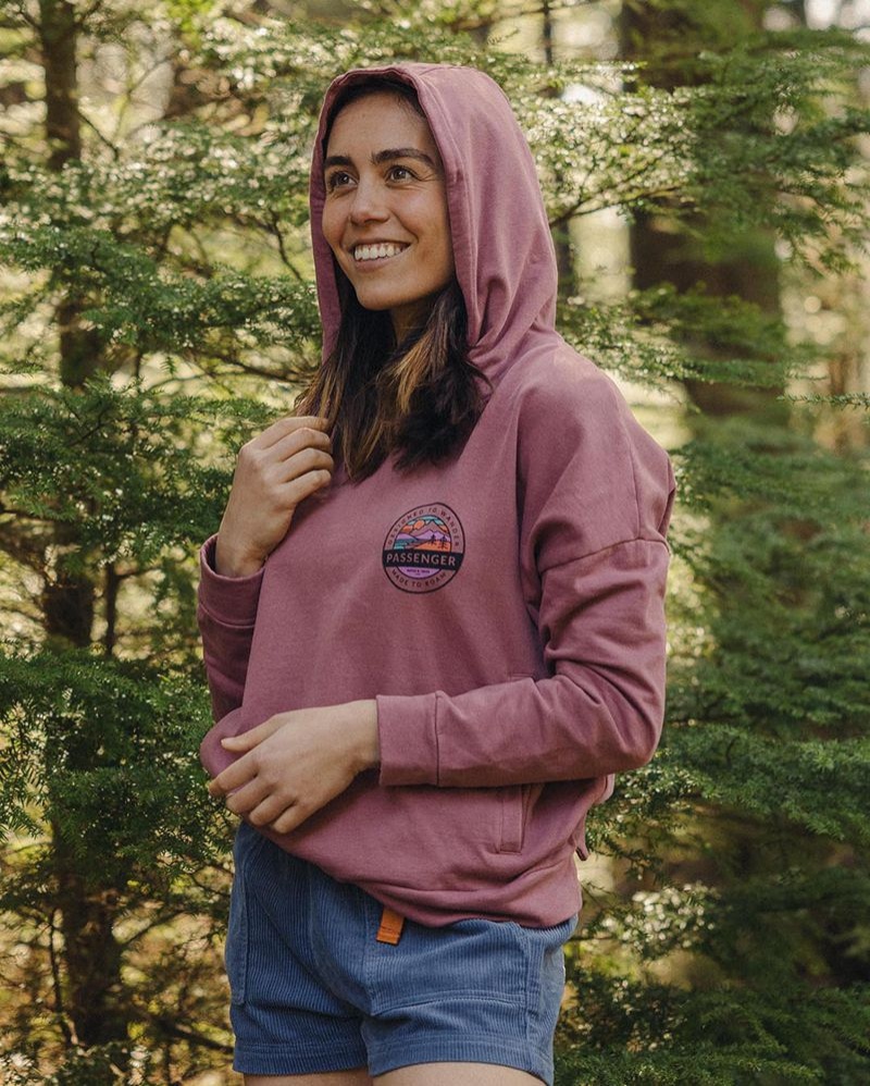 Women's Passenger Wilds Recycled Cotton Hoodie Crushed Berry | US-KWZQLH847