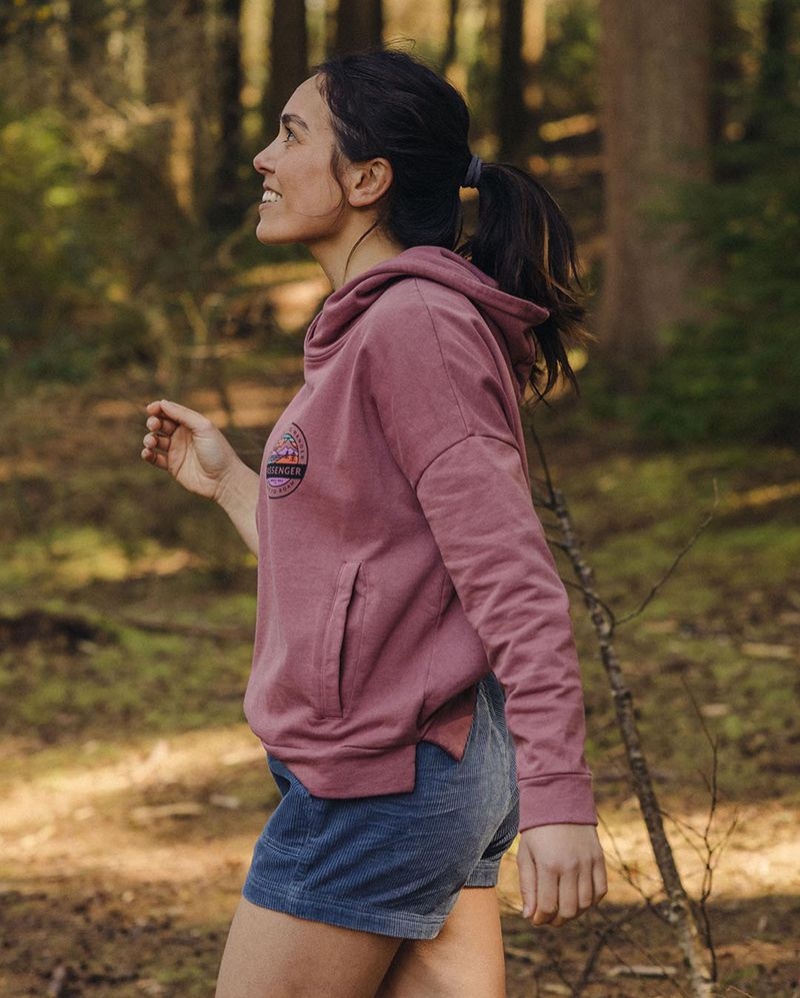 Women's Passenger Wilds Recycled Cotton Hoodie Crushed Berry | US-KWZQLH847