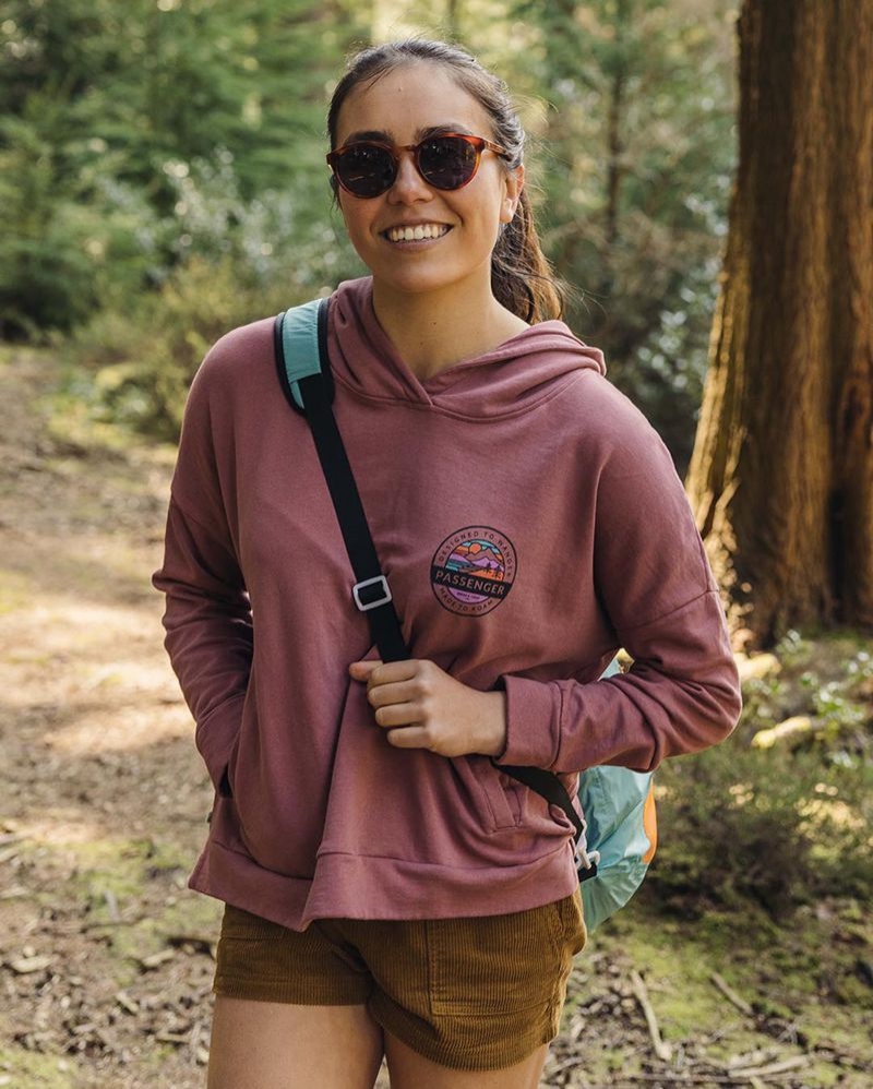 Women's Passenger Wilds Recycled Cotton Hoodie Crushed Berry | US-KWZQLH847