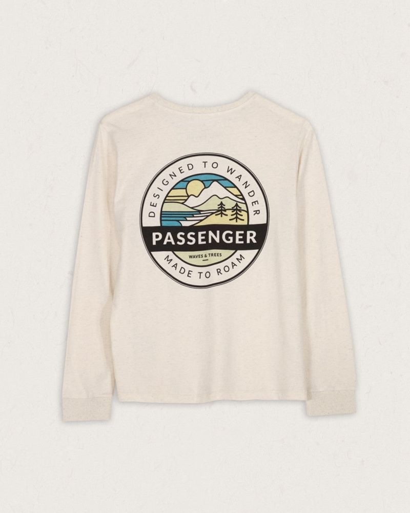 Women's Passenger Wilds Recycled Cotton Ls T-Shirt Milky Marl | US-OMIEFU748