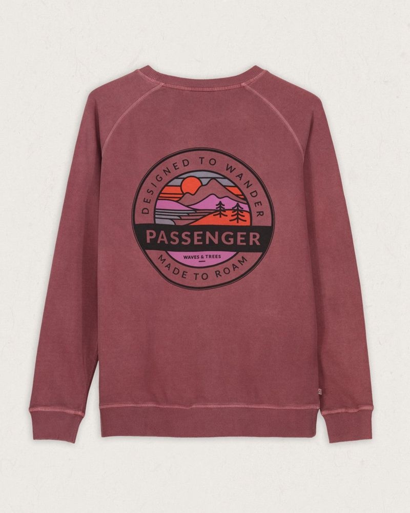 Women's Passenger Wilds Recycled Cotton Oversized Sweatshirt Crushed Berry | US-WMXLOG918