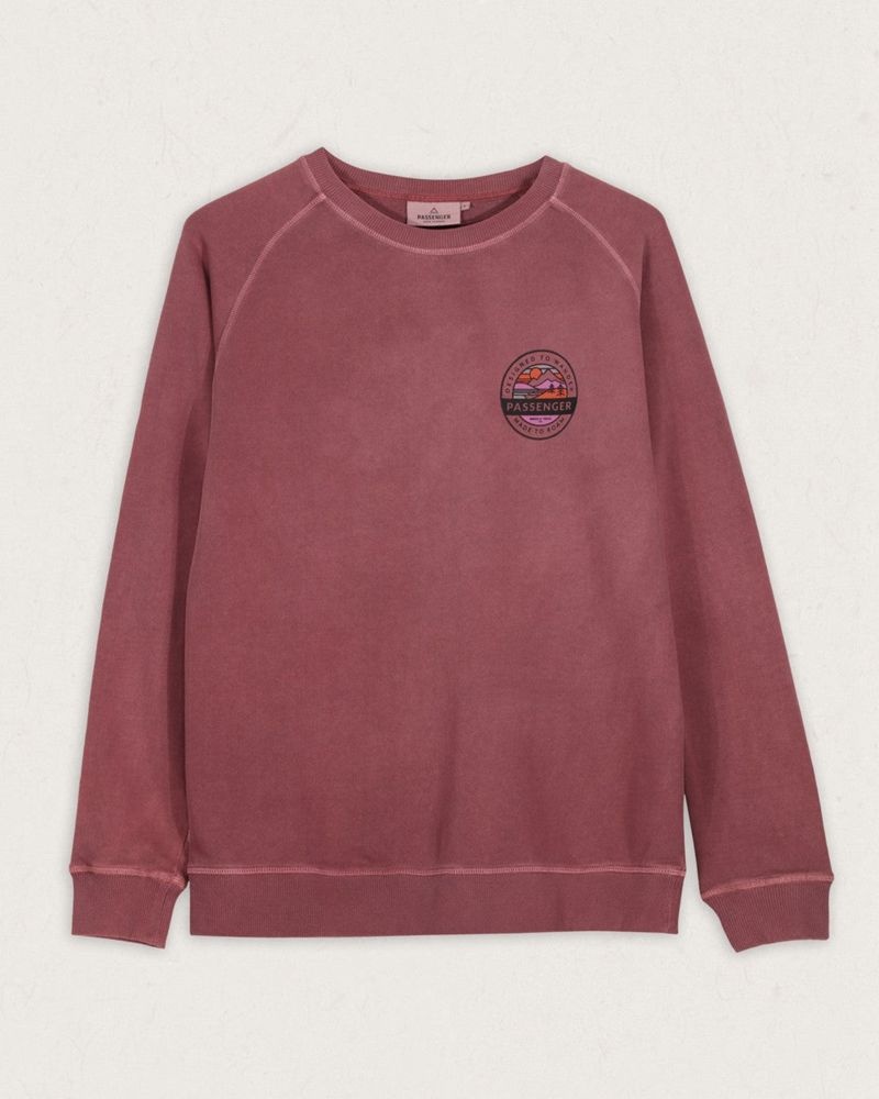 Women's Passenger Wilds Recycled Cotton Oversized Sweatshirt Crushed Berry | US-WMXLOG918