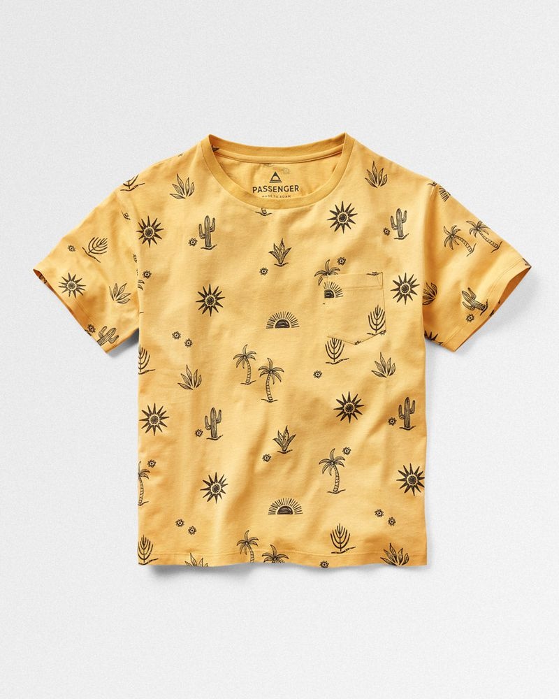 Women's Passenger Yerba Recycled Cotton T-Shirt Ochre Yellow | US-XBGPUF487